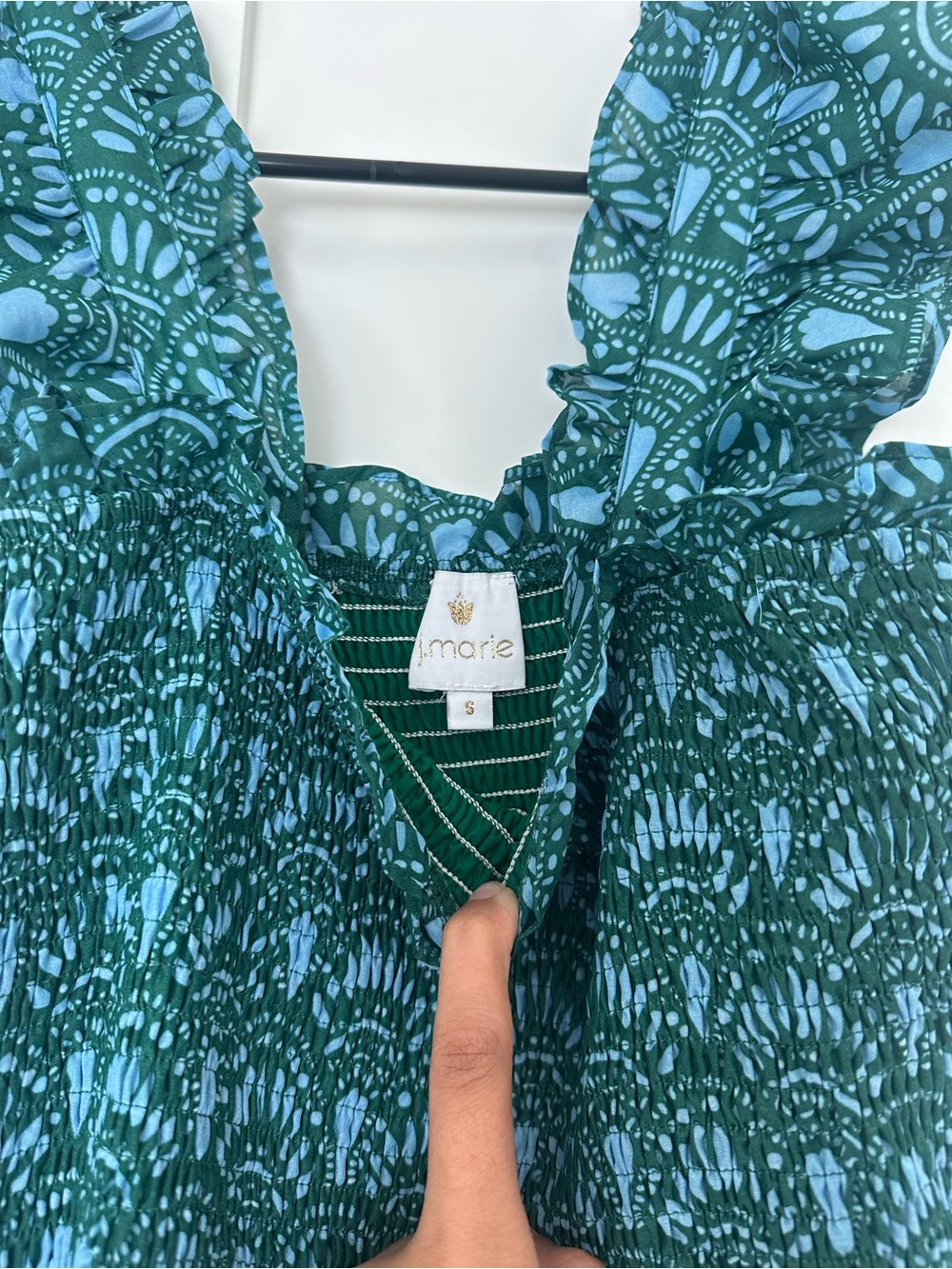 J. Marie Ruffle Strap Botanical Nap Dress- Size Small - Picture 2 of 7